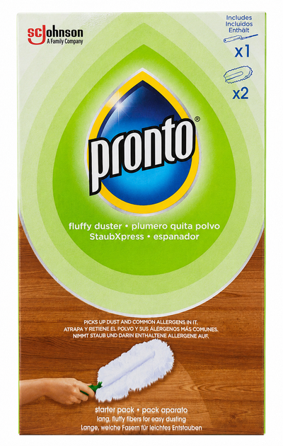 Щітка для прибирання пилу піпідастр Pronto Fluffy Duster Starter Pack – тримач + 2 змінні насадки - изображение 2