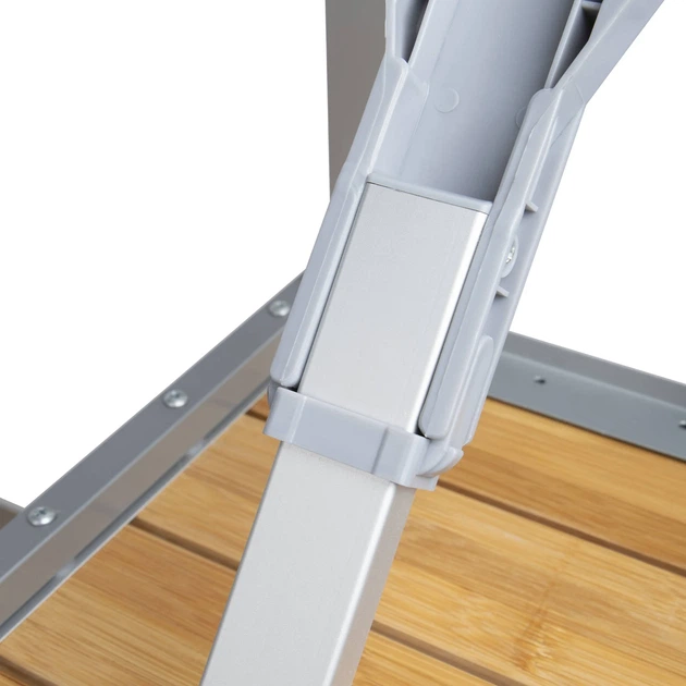 Стіл складний Bo-Camp Bamboo 65х85 см алюміній бамбук Brown/Silver - зображення 8
