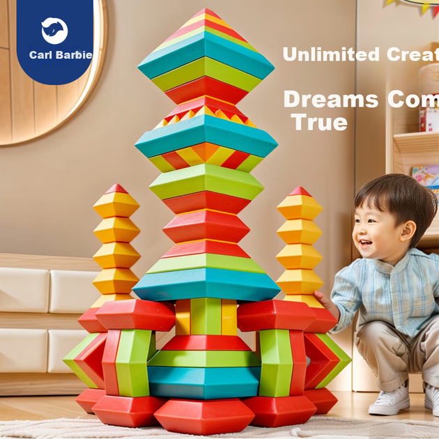 Конструктор CAREBABY Башня из строительных блоков с крупными частицами 45 деталей - Фото 7 Конструктор CAREBABY Башня из строительных блоков с крупными частицами 45 деталей - изображение 7