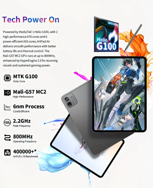 Teclast ArtPad Air 11" 20Gb/128Gb – планшет с чехлом и стилусом - изображение 4