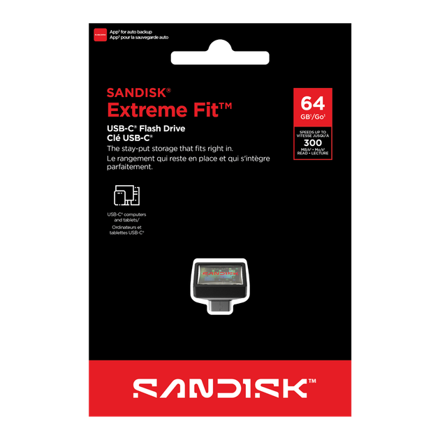 Флеш-накопичувач SanDisk USB 3.2 Gen 1 Extreme Fit Type-C 64Gb (300Mb/s) - Фото 1 Флеш-накопичувач SanDisk USB 3.2 Gen 1 Extreme Fit Type-C 64Gb (300Mb/s) - изображение 1