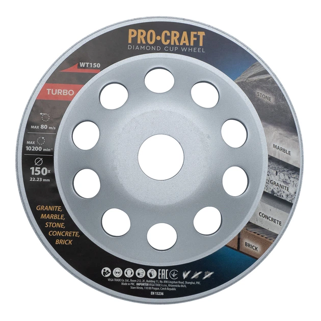 Шлифовальная алмазная чашка Procraft WT150 150мм - изображение 3