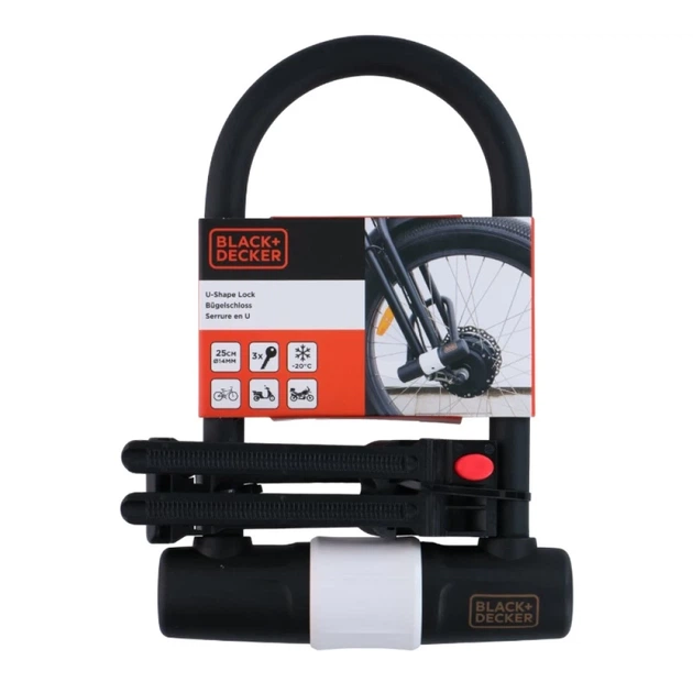 Замок велосипедний Black&Decker U-Lock 14x25 cm (871125223388) - зображення 4