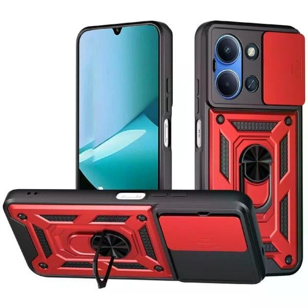 Протиударний броньований чохол із захистом камери для Xiaomi Redmi 15C та Poco C85 Armor Case Keysion red - Фото 1 Протиударний броньований чохол із захистом камери для Xiaomi Redmi 15C та Poco C85 Armor Case Keysion red - зображення 1