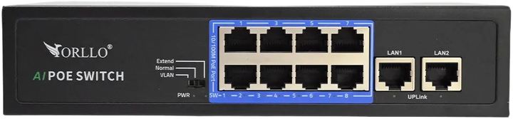 Przełącznik Orllo PoE N-SWITCH 8CH (N-SWITCH-POE-8CH-1) - obraz 3
