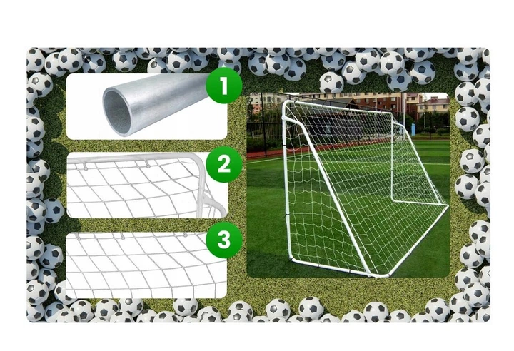 Ворота футбольные 240x150 см черные Ekspand BP-PRO 240X150-CZ стальные тренировочные с усиленной сеткой для детей и взрослых - изображение 8