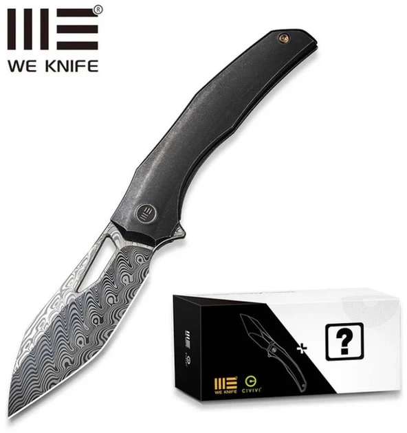 Нож складной туристический Weknife Ignio Mystery Box 8.39 см Damasteel Hakkapella / 6AL4V Черный (WE22042B-DS1 MB) - Фото 8 Нож складной туристический Weknife Ignio Mystery Box 8.39 см Damasteel Hakkapella / 6AL4V Черный (WE22042B-DS1 MB) - изображение 8