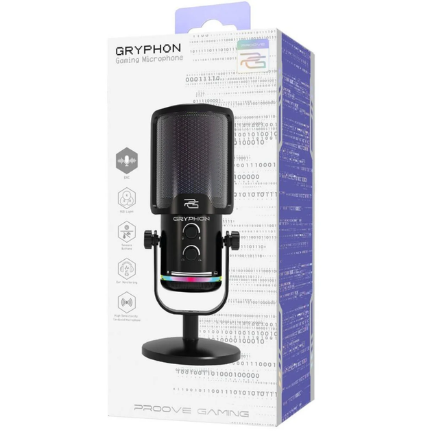 Игровой микрофон Proove Gryphon RGB конденсаторный USB Type-C - Фото 7 Игровой микрофон Proove Gryphon RGB конденсаторный USB Type-C - изображение 7