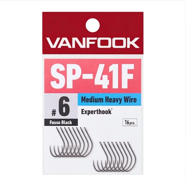 Крючок одинарный Vanfook SP-41F безбородый высокоуглеродистая сталь #6 16 шт - Фото 1 Крючок одинарный Vanfook SP-41F безбородый высокоуглеродистая сталь #6 16 шт - изображение 1