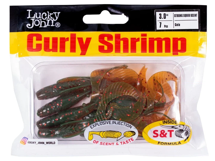 Съедобные твистеры LJ Pro Series Curly Shrimp 3,0in PA16 силиконовые 7 шт (набор 7 шт) - изображение 3