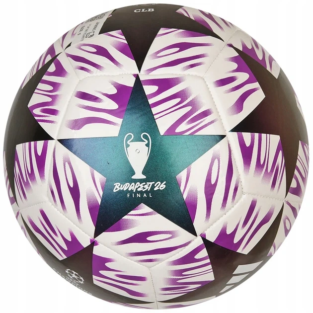 Футбольный мяч UCL 25/26 Club JX9093 размер №4 100% TPU бело-фиолетовый - изображение 2