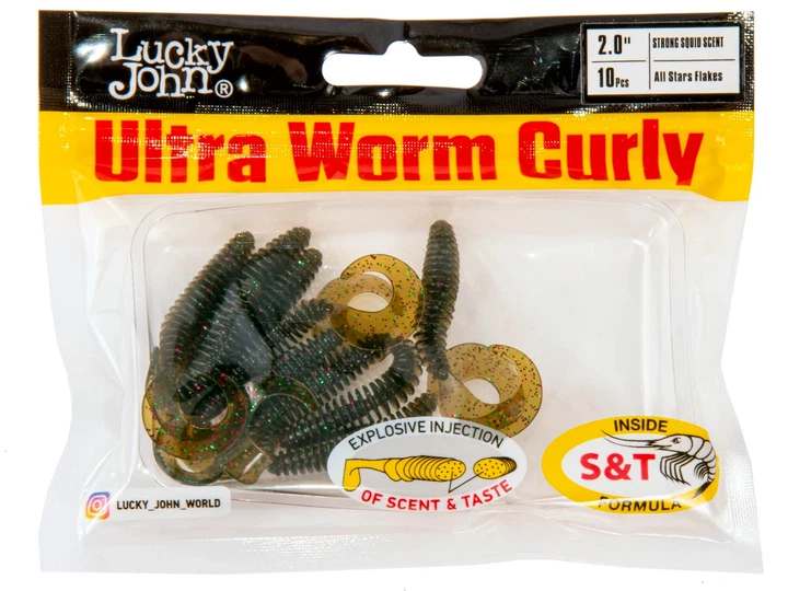 Съедобные слаги ULTRAWORM CURLY рифленый твистер 2,0in PA03 силикон 9 шт (набор 9 шт) - Фото 3 Съедобные слаги ULTRAWORM CURLY рифленый твистер 2,0in PA03 силикон 9 шт (набор 9 шт) - изображение 3