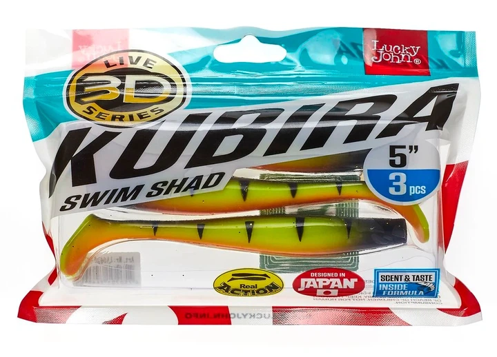 Віброхвіст Lucky John Kubira Swim Shad 5" PG14 м'яка приманка 3D ефект - зображення 2