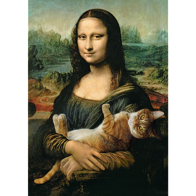 Puzzle Trefl Mona Lisa i kot Mruczek 500 elementów (5900511372946) - obraz 2