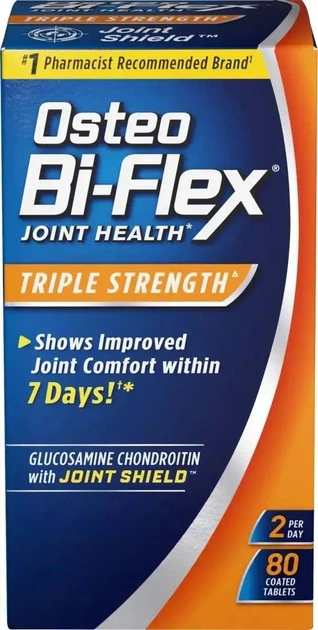 Комплекс для суглобів Osteo Bi-Flex Triple Strength з глюкозаміном, хондроїтином, MSM та босвелією, 80 таблеток, США - Фото 2 Комплекс для суглобів Osteo Bi-Flex Triple Strength з глюкозаміном, хондроїтином, MSM та босвелією, 80 таблеток, США - изображение 2