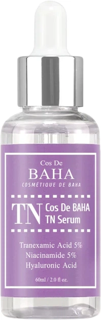 Serum do twarzy Cos De Baha przeciw przebarwieniom z kwasem traneksamowym 5% i niacynamidem 5% 60 ml (8809240318195) - Zdjęcie 1 Serum do twarzy Cos De Baha przeciw przebarwieniom z kwasem traneksamowym 5% i niacynamidem 5% 60 ml (8809240318195) - obraz 1