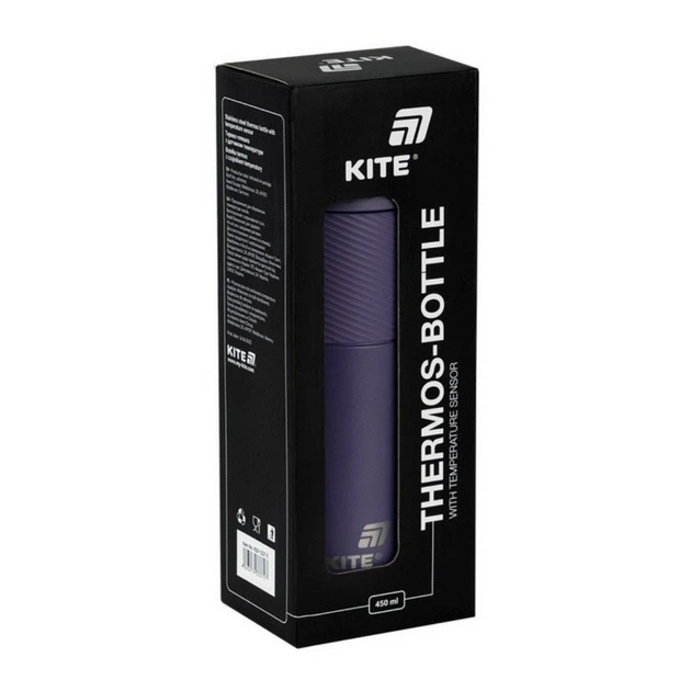 Термос Kite, 450 мл, із термодатчиком, фіолетовий (K25-1227-3) - Фото 2 Термос Kite, 450 мл, із термодатчиком, фіолетовий (K25-1227-3) - зображення 2