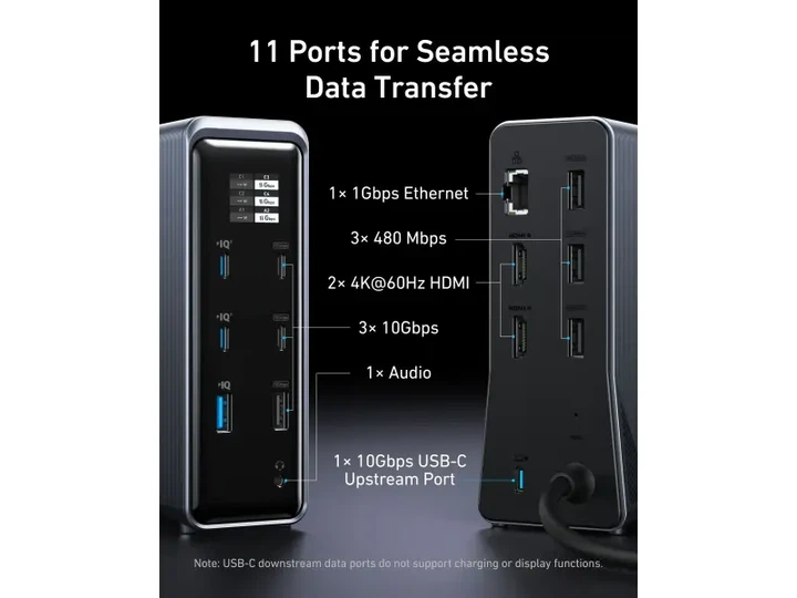 Док-станція ANKER 14-in-1 Prime Charging Docking Station Dual Display 160W (A83B63A1) - изображение 3