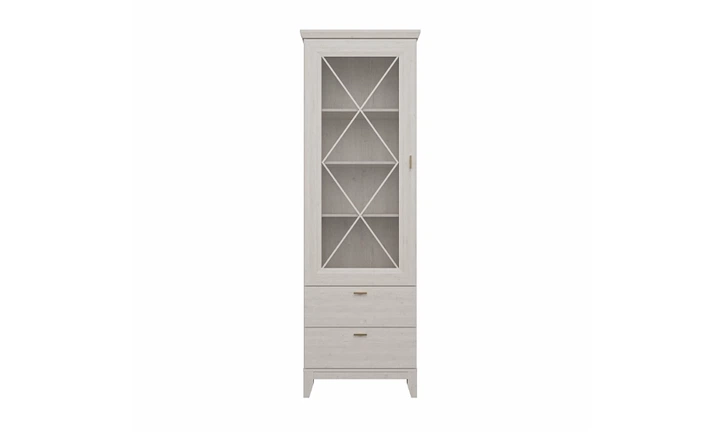 Витрина 1д2ш Miramare MMRV812 сосна белая - изображение 5