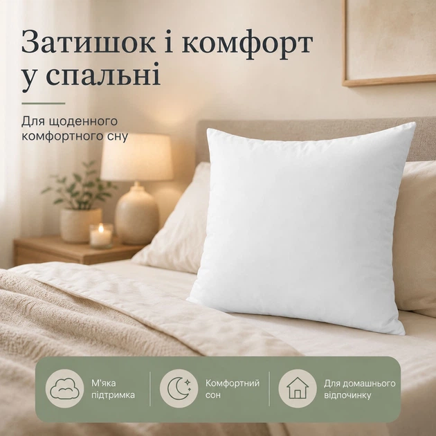 Подушка Interscalit Антиаллергенное волокно 70х70 см (4820286090139) - изображение 3