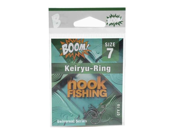 Гачок для мирної риби BOOM Keiryu-Ring №7 (10 шт/уп) (BN) - Фото 1 Гачок для мирної риби BOOM Keiryu-Ring №7 (10 шт/уп) (BN) - изображение 1
