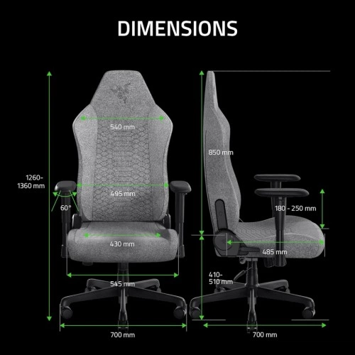 Крісло ігрове Razer Iskur V2 X Gray (RZ38-05310200-R3G1) Razer RZ38-05310200-R3G1 1058435 - зображення 9