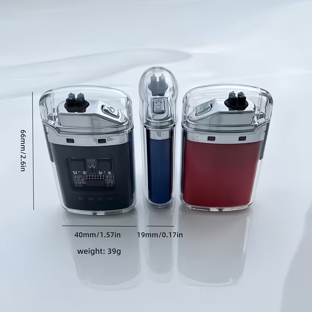 Електронна імпульсна запальничка "Cyberpunk" USB-C акумуляторна, вітрозахисна плазмова запальничка з прозорим корпусом, RGB-підсвічуванням та індикатором заряду - зображення 4