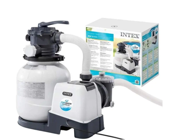 Песочный фильтр насос для бассейна Intex 26646 SX2100 7900 л ч с песочной фильтрацией 23 кг - изображение 5