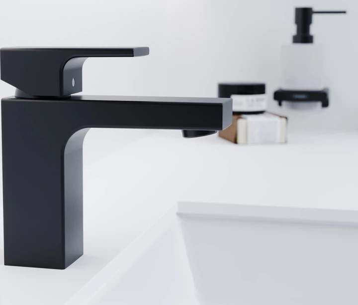Смеситель для раковины HANSGROHE Vernis Shape матовый черный 71561670 с донным клапаном - изображение 2