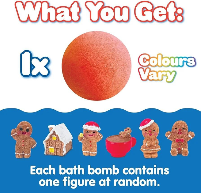 Детская бомбочка для ванной ZIMPLI Kids Gingerbread Surprise Baff Bombz с фигуркой-сюрпризом - изображение 2