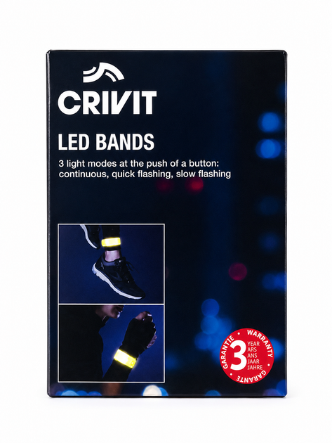 Набір LED світловідбивних браслетів CRIVIT на магнітній застібці, 2 шт - зображення 2