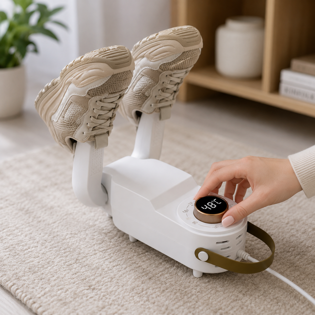 Электрическая ультрафиолетовая сушилка для обуви с таймером Shoe Dryer / Электросушилка для обуви 4 режимами сушки Белая 220В - изображение 2