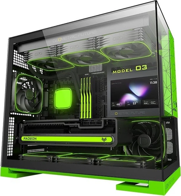 Корпус Geometric Future Model 3F Glass Black/Green (GEO-M3F-BNV) - изображение 7
