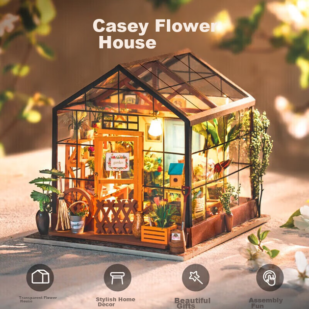 Конструктор Rolife Flower House Класична прозора квіткова стіна - зображення 6