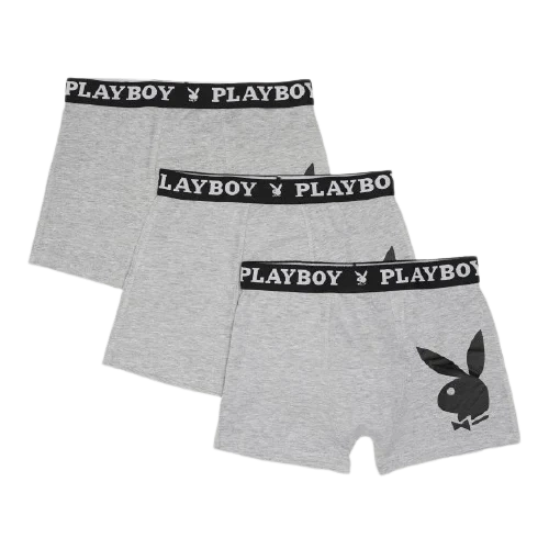 Трусы-боксеры Playboy ANNYA серые хлопковые XL 3 шт - Фото 1 Трусы-боксеры Playboy ANNYA серые хлопковые XL 3 шт - изображение 1