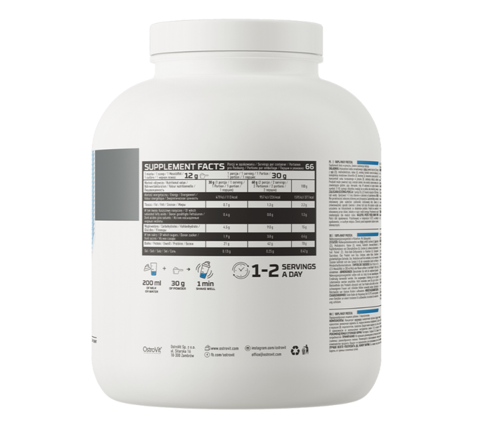 Протеїн Whey Protein 100% OstroVit 2000 гр смак Тирамісу - зображення 2