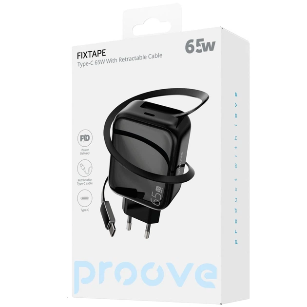 СЗУ Proove Fixtape GaN 65W (Type-C) black - Фото 2 СЗУ Proove Fixtape GaN 65W (Type-C) black - изображение 2