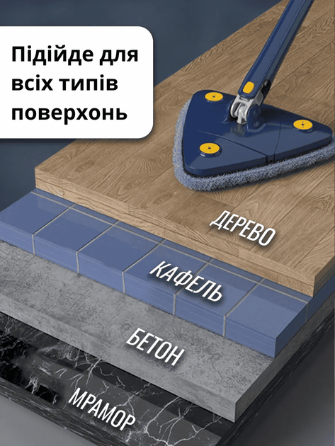 Выдвижная треугольная швабра, вращающаяся на 360° - Фото 4 Выдвижная треугольная швабра, вращающаяся на 360° - изображение 4