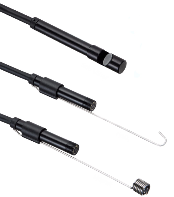 Жесткий эндоскоп-бороскоп 5 м 3в1 (USB-A/Micro-USB/USB-C), водонепроницаемая камера на проводе 960p с подсветкой для Android/ПК - изображение 2
