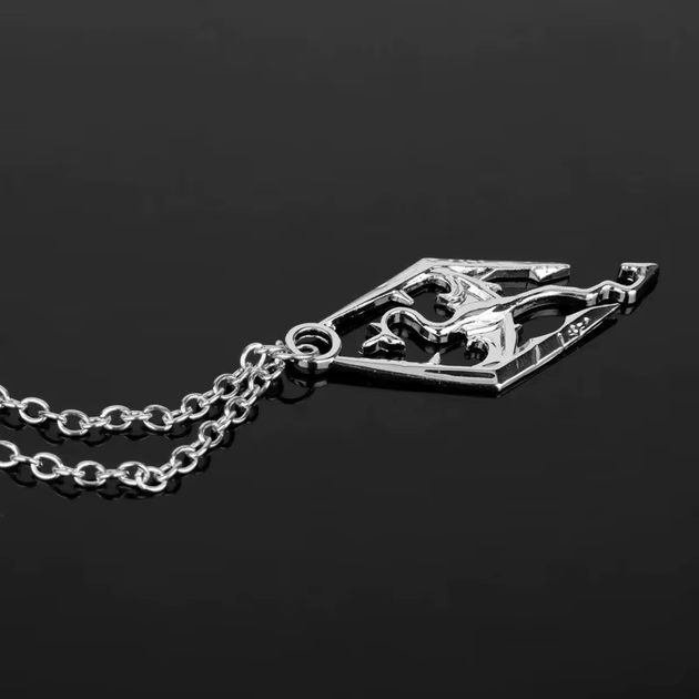 Кулон дракон гра Skyrim призматична підвіска у вигляді птерозавра дракона вікінгів срібний колір - Фото 5 Кулон дракон гра Skyrim призматична підвіска у вигляді птерозавра дракона вікінгів срібний колір - зображення 5