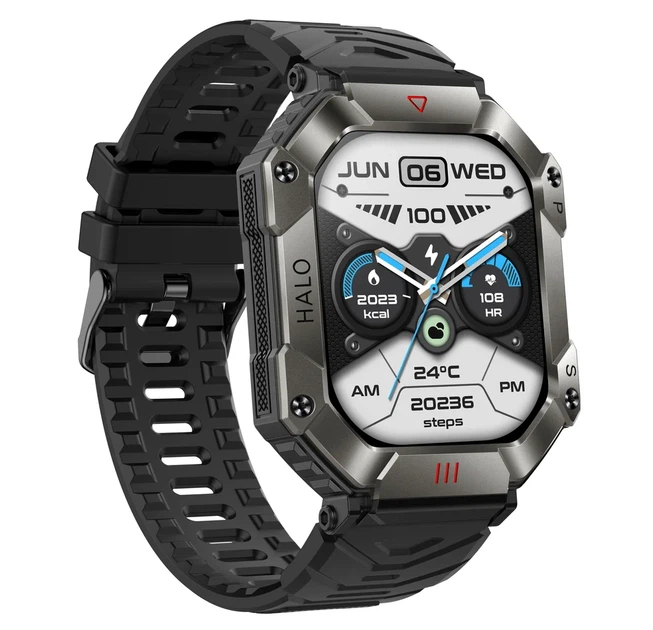 Розумний годинник Smart Racer K+ з компасом AMOLED 45х40х14 мм чорний - зображення 3
