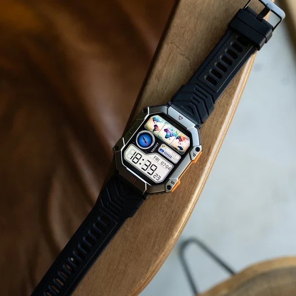 Розумний годинник Smart Racer K+ з компасом AMOLED 45х40х14 мм чорний - зображення 8