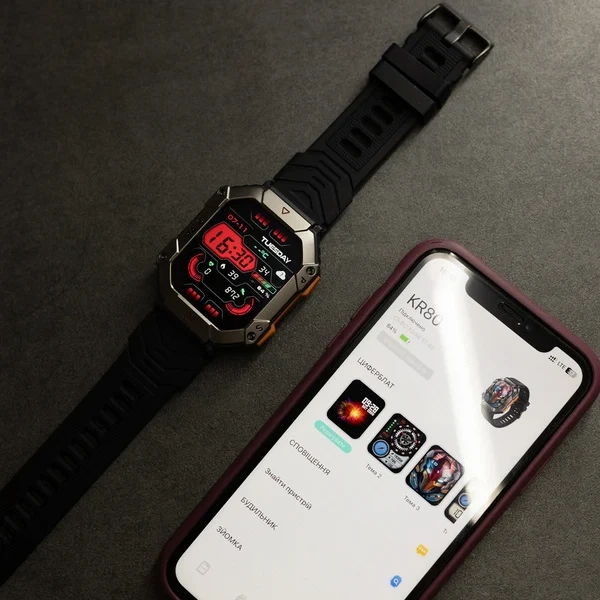 Розумний годинник Smart Racer K+ з компасом AMOLED 45х40х14 мм чорний - зображення 10