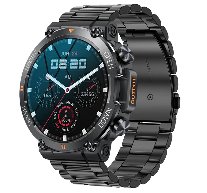 Розумний годинник Smart Storm Steel 60 г Полікарбонат Круглі Чорний Сталевий ремінець - зображення 3