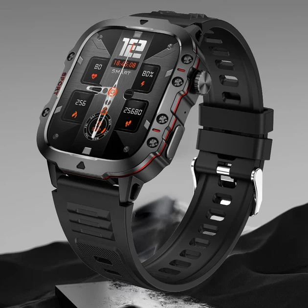 Розумний годинник Smart Expert Nano Rubber 50х43,5х12,2 мм Сталь Чорний - зображення 7