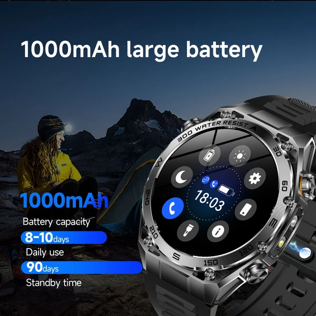 Розумний годинник Smart Flash 53x15 мм Сталь Сріблястий 1.53" Сенсорний дисплей - зображення 6