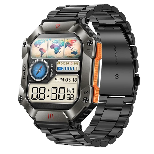 Розумний годинник Smart Racer K+ Steel 45х40х14 мм Сталь Чорний AMOLED 2 дюйми - зображення 4