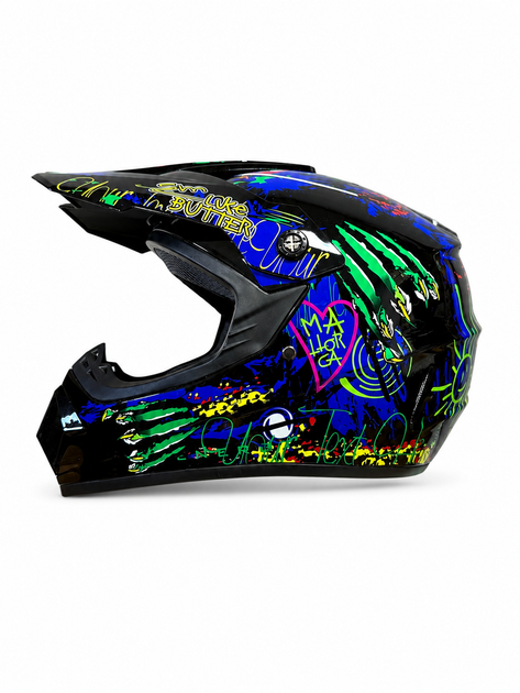 Мотошлем кроссовый Enduro M (57–58 см) VIRTUE DOT с очками для эндуро, мотокросса, квадроцикла, ATV, мопеда, скутера, электросамоката и электровелосипеда - изображение 3