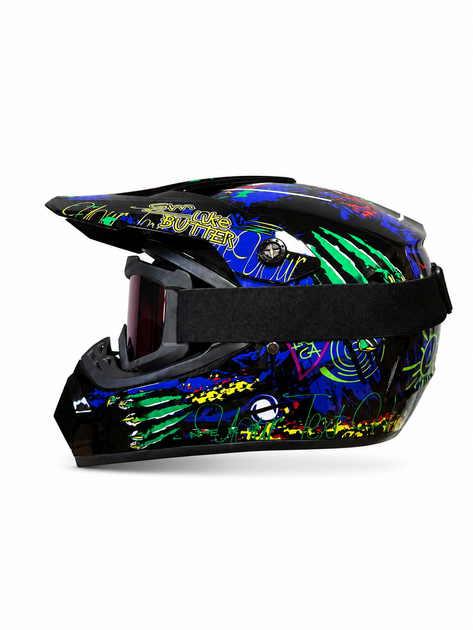 Мотошлем кроссовый Enduro M (57–58 см) VIRTUE DOT с очками для эндуро, мотокросса, квадроцикла, ATV, мопеда, скутера, электросамоката и электровелосипеда - изображение 5