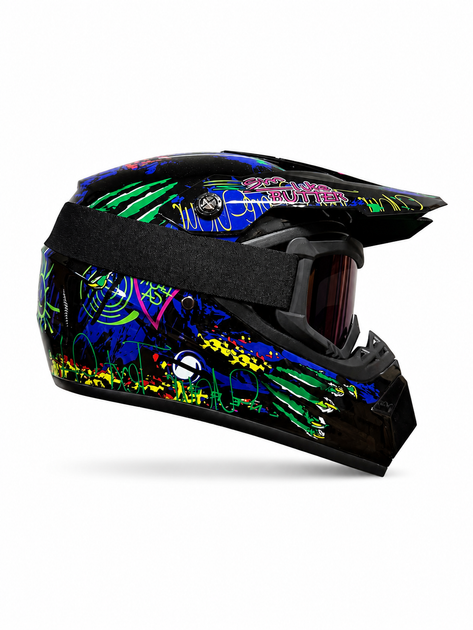 Мотошлем кроссовый Enduro M (57–58 см) VIRTUE DOT с очками для эндуро, мотокросса, квадроцикла, ATV, мопеда, скутера, электросамоката и электровелосипеда - изображение 7